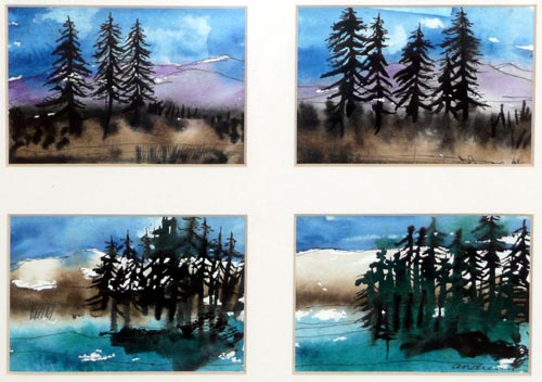 water color forest