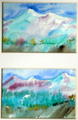 water color mountains